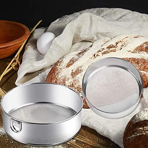Supkiir Stainless Steel Flour Sifter, 6-Inch, 8-Inch Sieve Fine Mesh