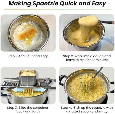 SPEENSUN Spaetzle Maker, Stainless Steel Spaetzle Press for 30CM Pots