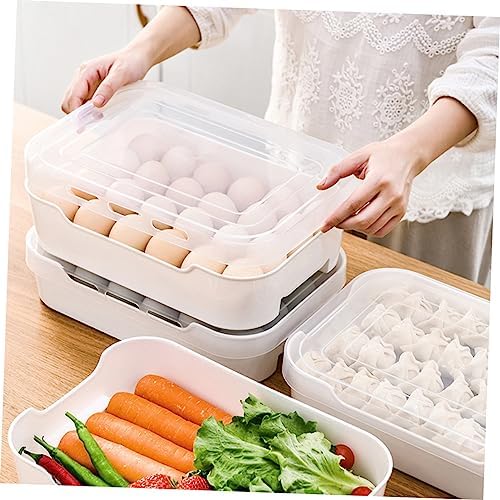 Egg Storage Box Drawer Type PP Tray with Lid for Fridge