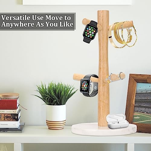 Mug Holder Marble Base with 6 Hooks Coffee Cup Rack Organizer for