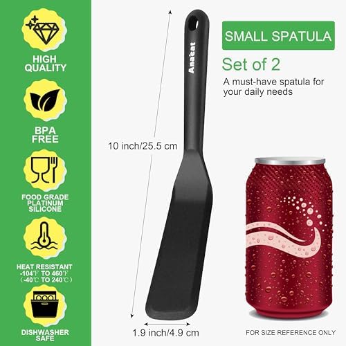Anaeat Silicone Thin Spatula Set of 2 - Mini Brownie Serving Spatulas