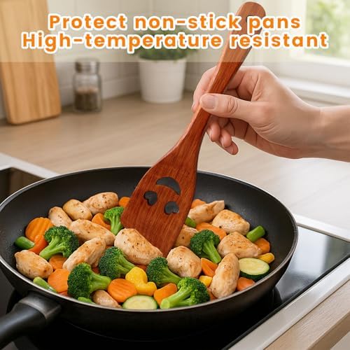 HANSGO 5PCS Wooden Cooking Spoons, Funny Wooden Utensil Set Wood