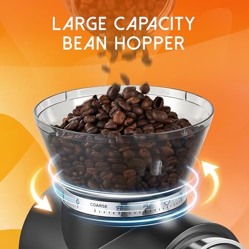 Ollygrin Electric Conical Burr Coffee Grinder, 30 Settings