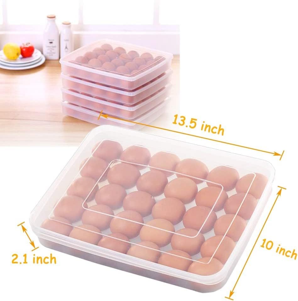 Covered Egg Holder for Refrigerator,30 Deviled Egg Tray with