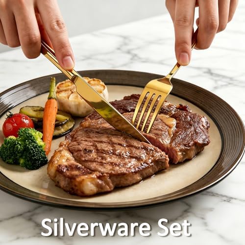20 Piece Stainless Steel Flatware Set,Cutlery Utensil Silverware Set