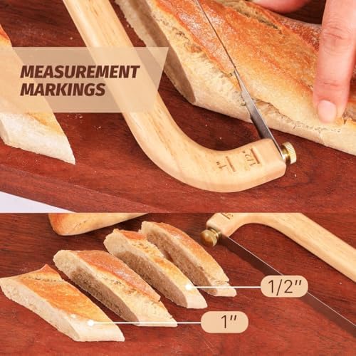 Sourdough Bread Knife Set with 3 Serrated Blades and Bread Scoring