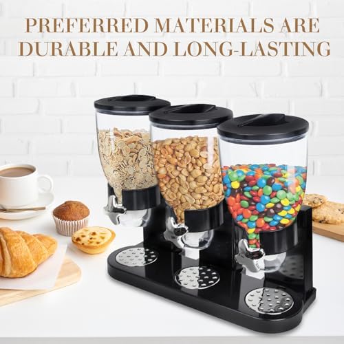 Cereal Containers Storage,3 Pack 2L Large Cereal Dispenser with Rotary Knob