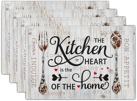 Giwawa The Kitchen is The Heart of The Home Placemats Set of 4