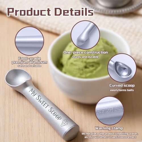 Personalized Ice Cream Scoop with Name, Custom One Piece Metal Scoop