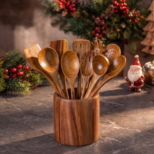 10-Piece Teak Wood Kitchen Utensil Set