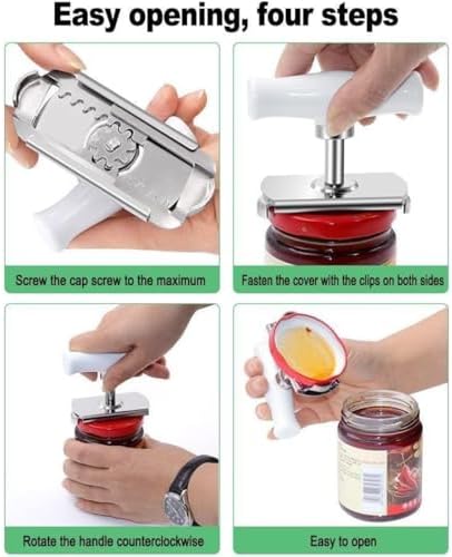 Cap Crack Jar Opener, Jar Openers for Seniors & Weak Hands(White)