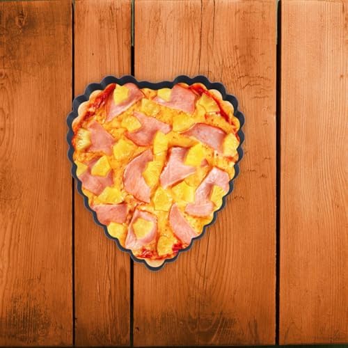 6pcs Mini Heart Shaped Tart Pans Nonstick Metal Removable Bottoms