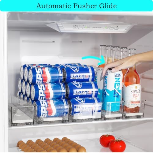 3-Pack Self-Pushing Drink Organizer for Fridge, Expandable