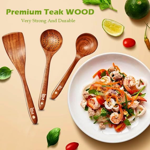 3-Piece Teak Wooden Utensil Set