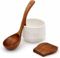2Pcs Wooden Ladle Set included Teak Wood Soup Spoons by WOODLANDSUSA