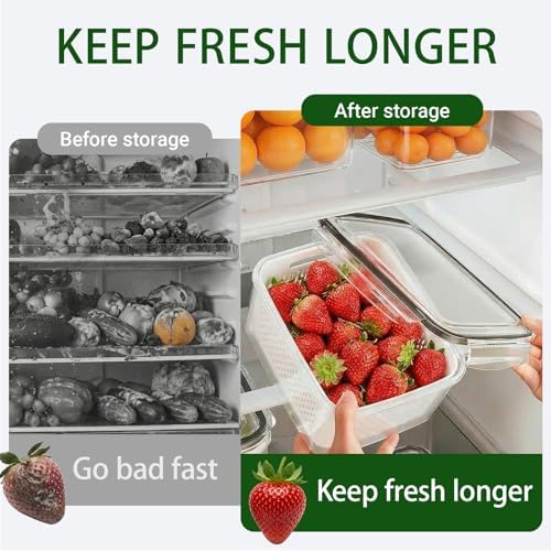 4 Pack Fruit Storage Containers with Removable Colanders