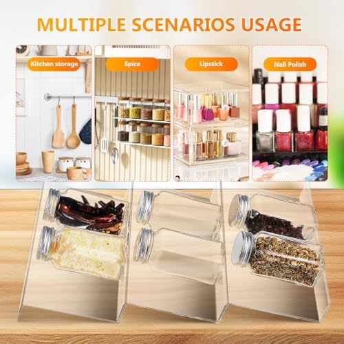 BESTOYARD Expandable Spice Rack Drawer Organizer 4 piece Clear Acrylic