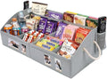 VAESIDA Large Snack Organizer for Countertop, Foldable Storage Basket