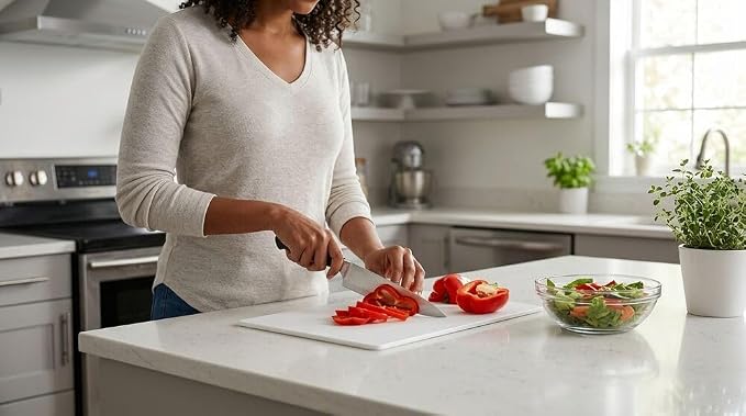 Farberware Extra-Large Plastic Cutting Board, Dishwasher- Safe Poly Chopping - Image 7