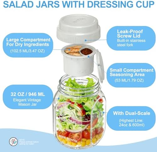 Syntic 4 Pack 32 Oz Glass Salad Containers