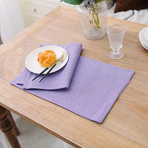 4 Piece Soft Caddice Faux Linen Decorative Place Mats Heat Resistant
