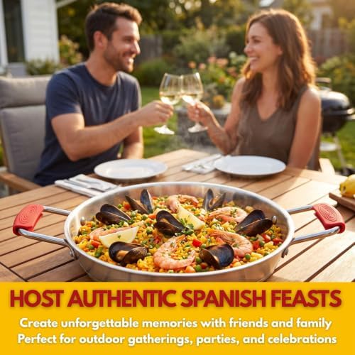 Paelluxe Stainless Steel Paella Pan 12 Inch (30 cm) – Tri-Ply Paellera