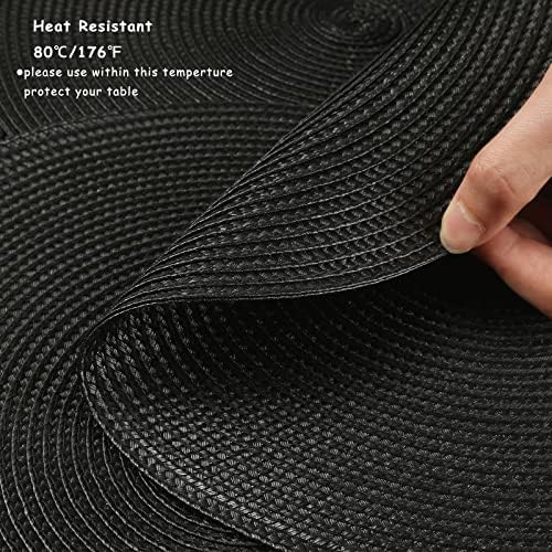 Round Braided Placemats Set of 6, 12.6 Inch Small Circle Place Mats