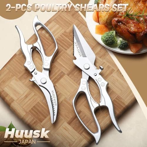 Huusk Heavy Duty Kitchen Scissors Set – All Purpose Japanese Poultry