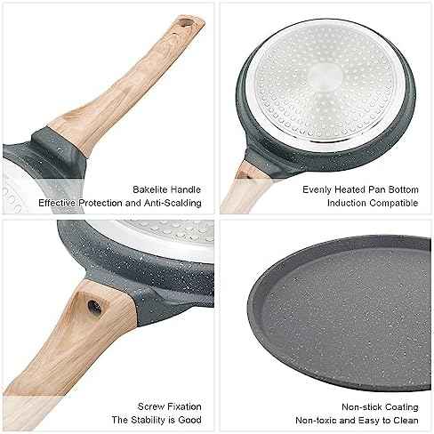 8 inch Crepe Pan, Nonstick Pan for Crepes Omelette Tortillas,Black