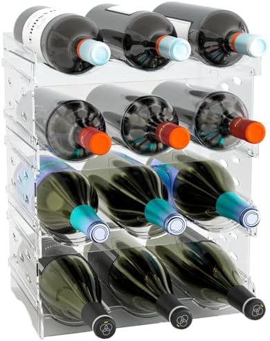 SUOXING Stackable Water Bottle Organizer for Cabinet,Large Compartment