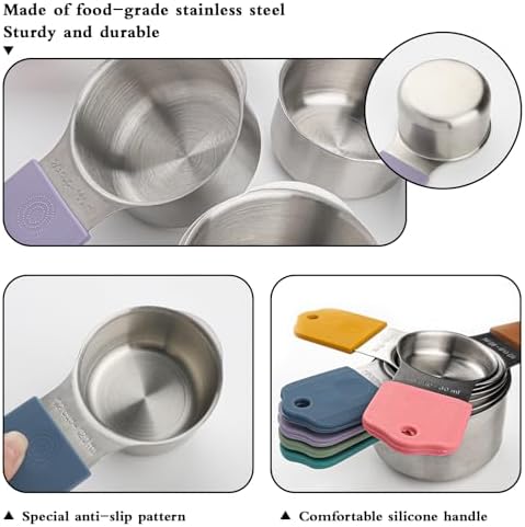 Magnetic Measuring Cups and Spoons Sets Stainless Steel Measuring Cup
