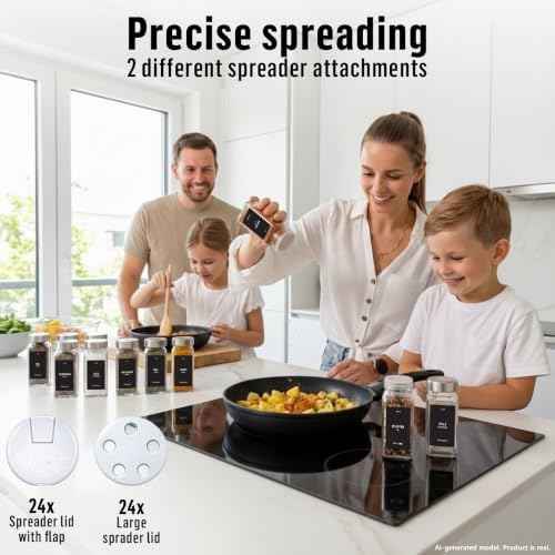 Deco haus Glass Spice Jars with Label 24x4oz - Spice Containers +280