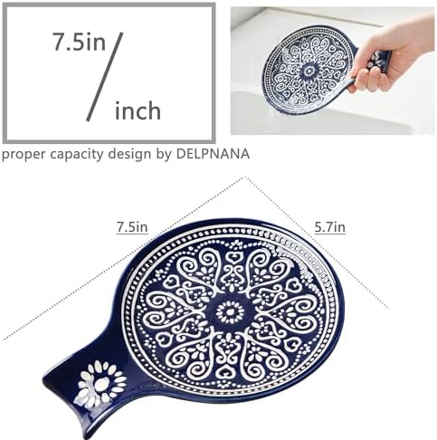 Ceramic Spoon Rest, Cooking Spoon Holder for Kitchen Counter/Stove