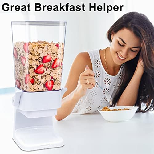Cereal Dispenser Countertop, 5.5 Qt Cereal Containers Storage, Organization and Storage Containers for Kitchen, Snack Dispenser for Rice, Grains, Dry Food, Oatmeal, Pet food, White, 3Pc