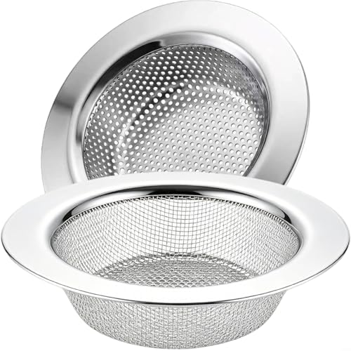 LASSHSWA 2 Pcs Kitchen Sink Strainer Stainless Steel, Mesh and