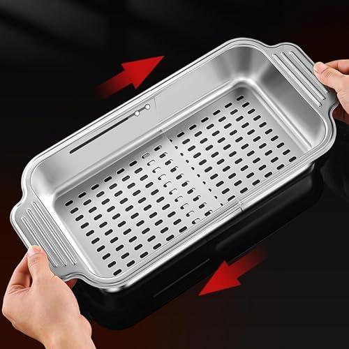Expandable Strainer Over The Sink Telescopic Washing Colander