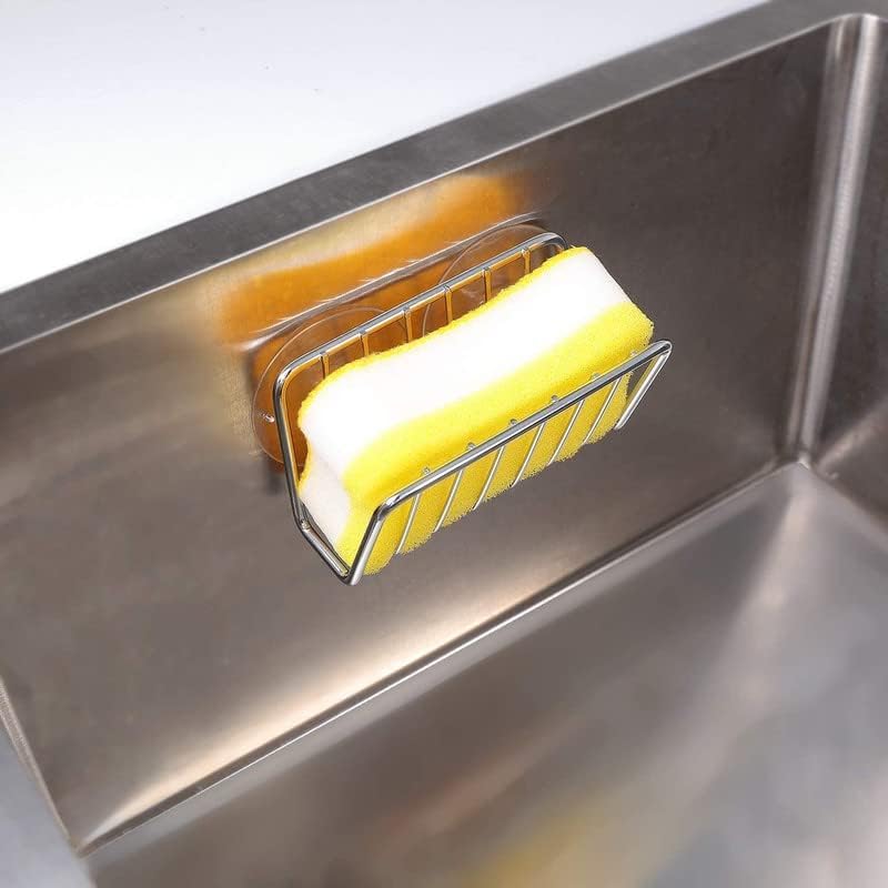 Toplife Stainless Steel Sink Sponge Caddy, Silver