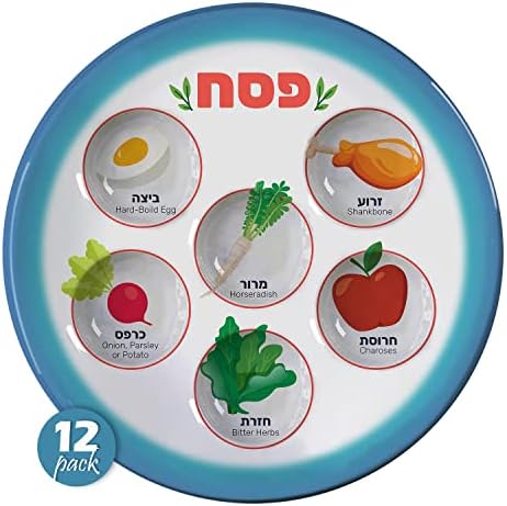 The Kosher Cook Disposable Passover Seder Plate - 12-Pack - 10 Inch