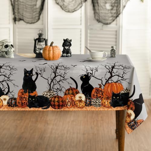 Horaldaily Halloween Tablecloth 60 x 84 Inch Rectangular Buffalo Plaid