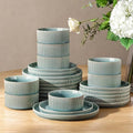 GBHOME Stoneware Dinnerware Sets for 8, 24-Piece Plates and Bowls Set