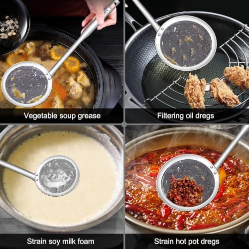 Walfos Fat Skimmer Spoon, Stainless Steel Fat skimmer For Cooking, 3"