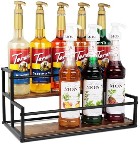 Coffee Syrup Organizer, 2-Tier 10-Bottle Rack