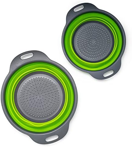 Set of 2 Collapsible Colander made of Silicone, Food-Grade, Perfect