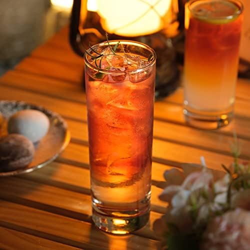 LUXU Highball Glasses,6pc Drinking Glasses,10 oz Tall Glass Sets