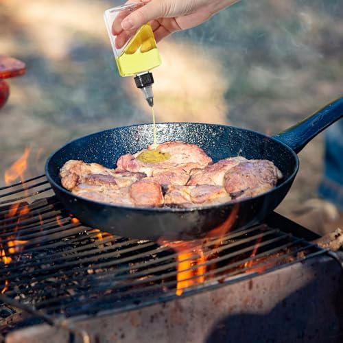 Gerrii 4 Pcs Small Oil Dispenser Bottle for Camping and 2 Pcs 4 in 1