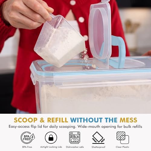 Shazo 2 PC (11L | 372 oz) Flour Sugar Storage Containers with Spout