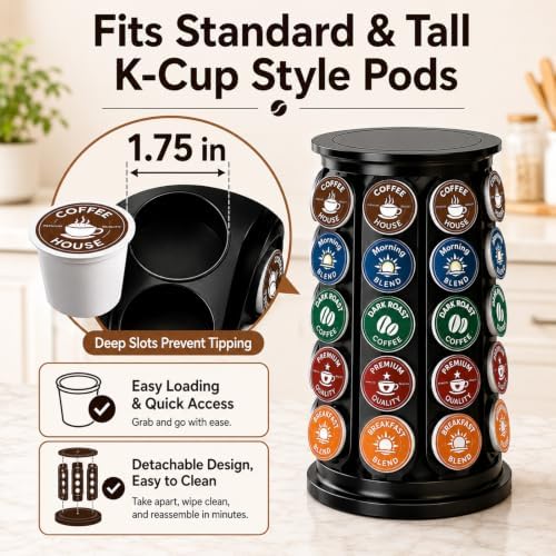 K Cup Coffee Pod Holder Carousel, 40 Pods