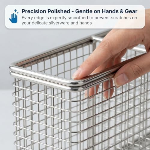 Slim Dishwasher Silverware Basket, 304 Stainless Steel