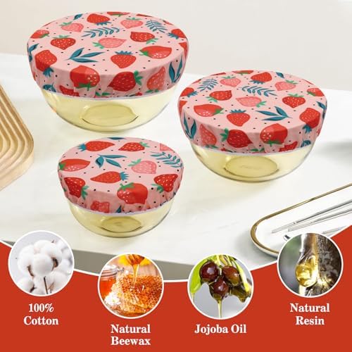 3 Pcs Reusable Beeswax Bowl Covers