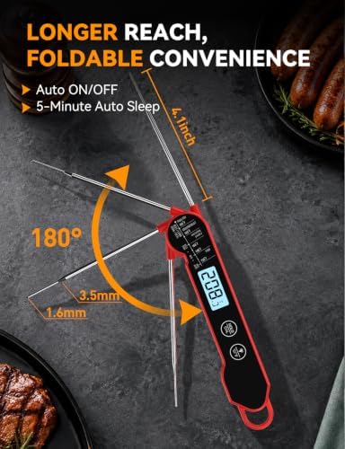 Instant Read Digital Meat Thermometer, IP67 Waterproof